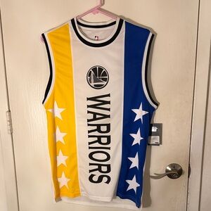 NBA Warriors Yellow and Blue Men's Shirt